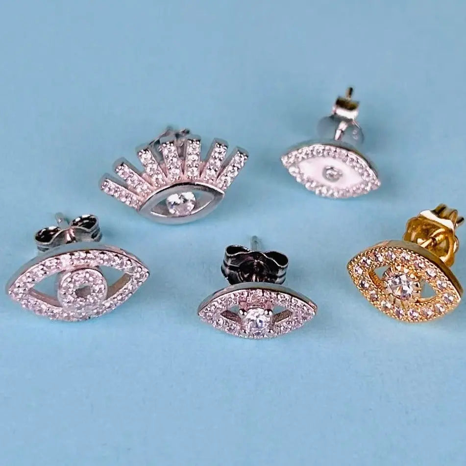 Stiftörhänge - Ögon med Zirkoner - L8Hasselblad