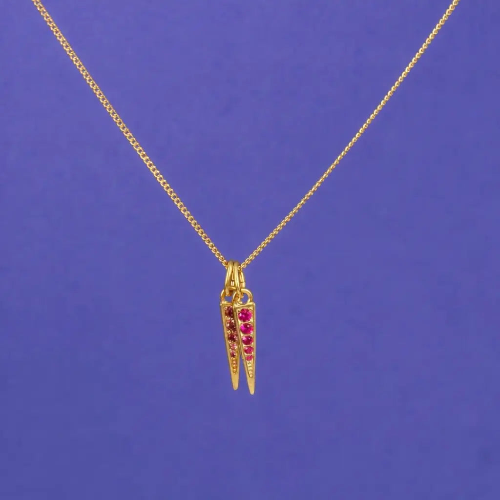 Tagg med Zirkoner - Halsband Gulddoublé L8Hasselblad