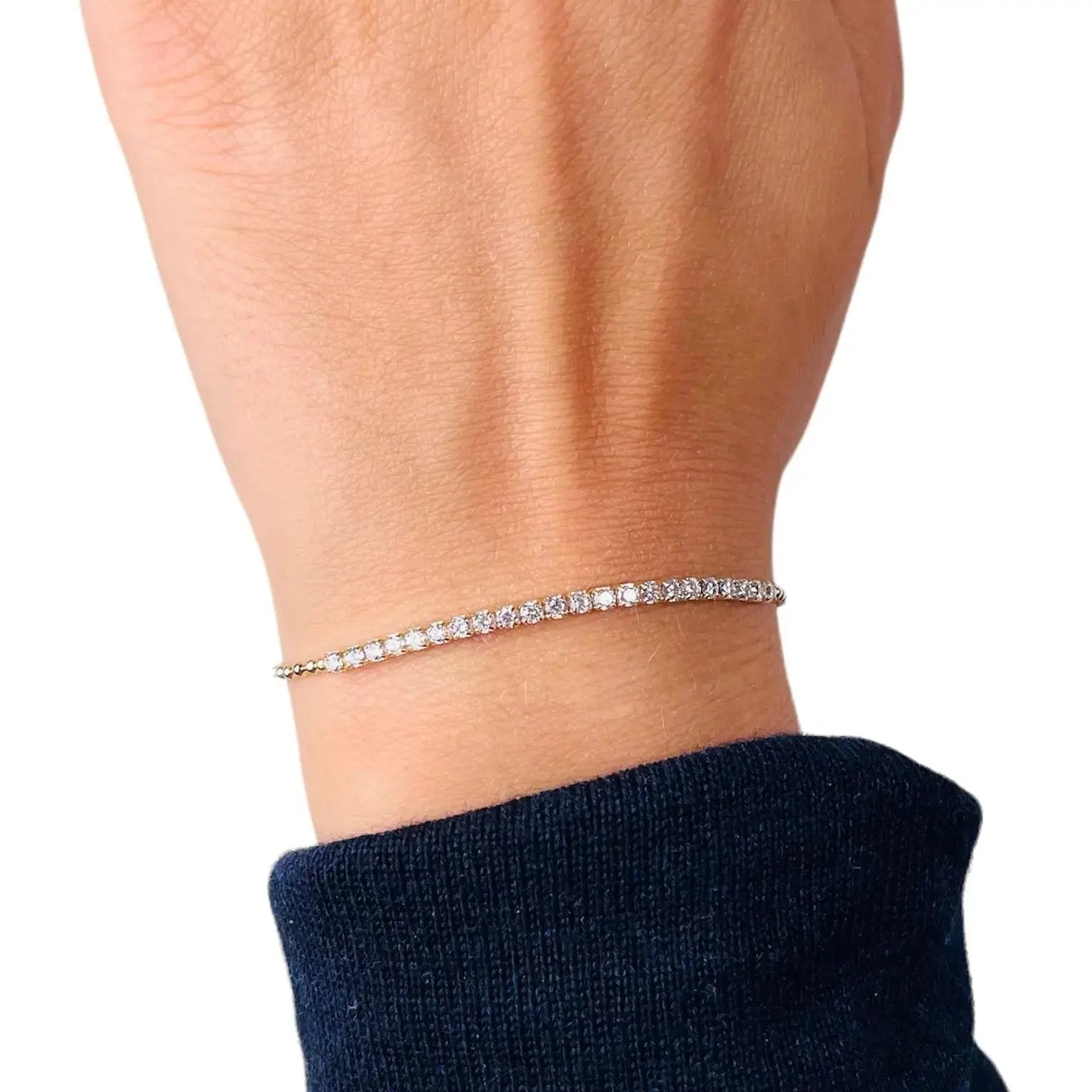 Tennisarmband med vita zirkoner - L8Hasselblad