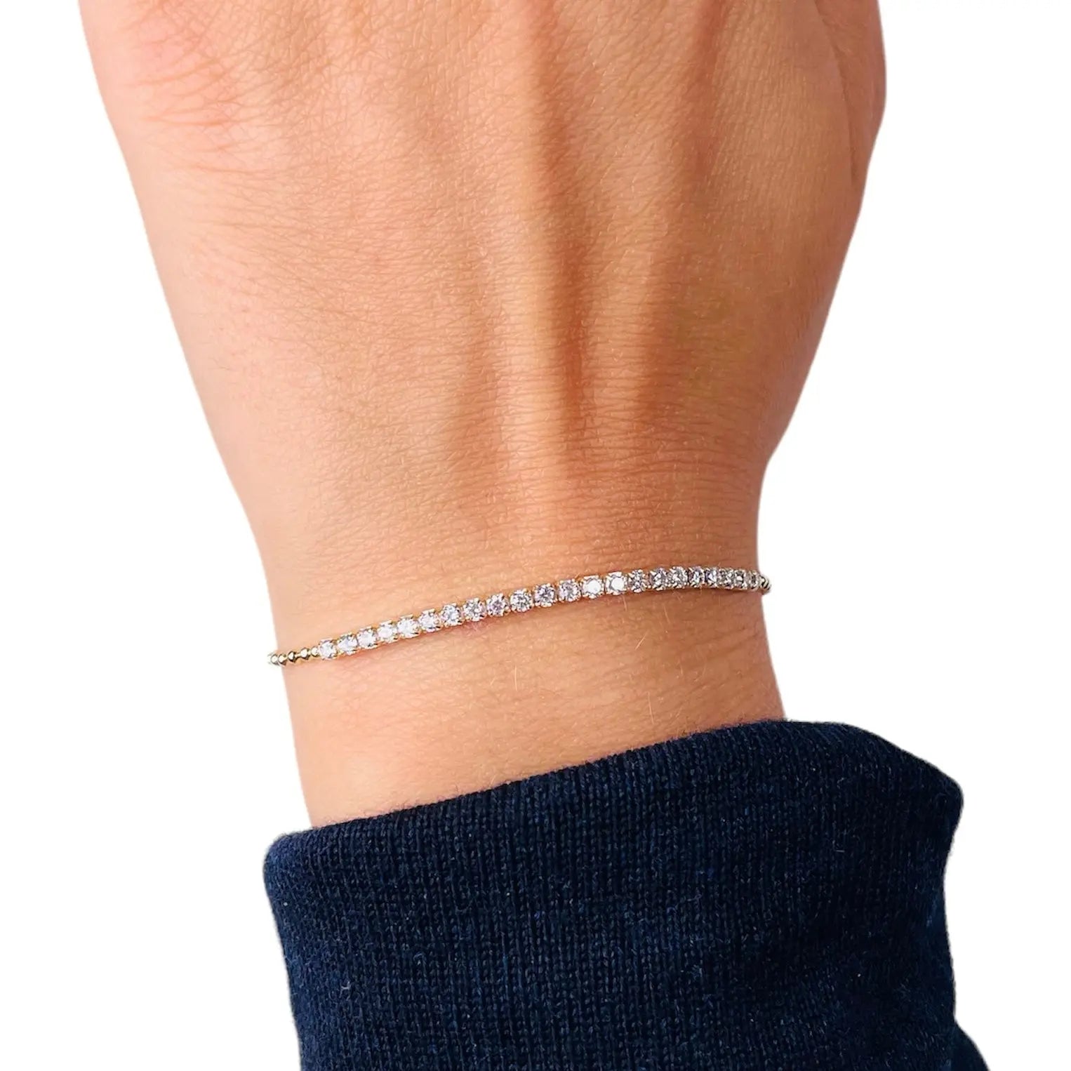 Tennisarmband med vita zirkoner - L8Hasselblad