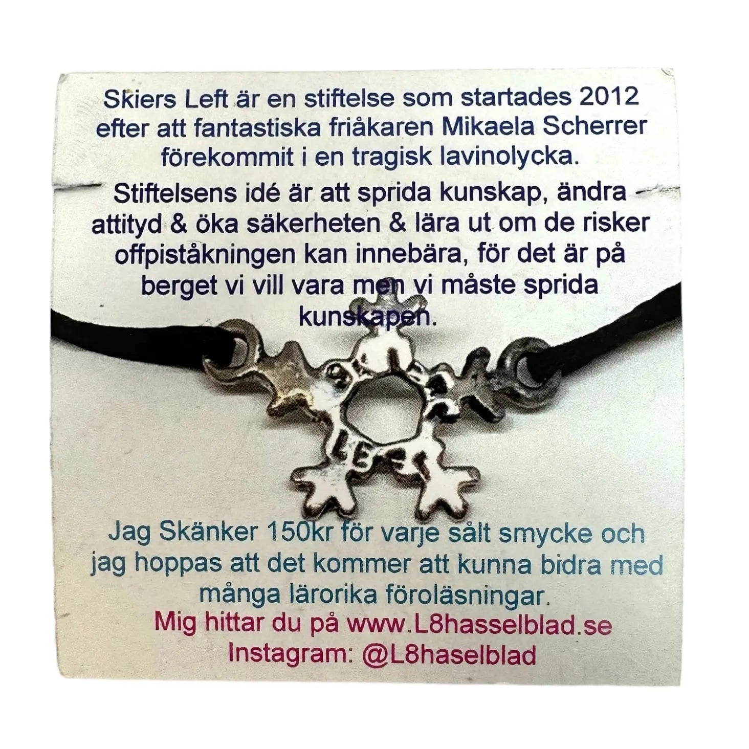 Välgörenhet trådarmband Skiers Left - L8Hasselblad