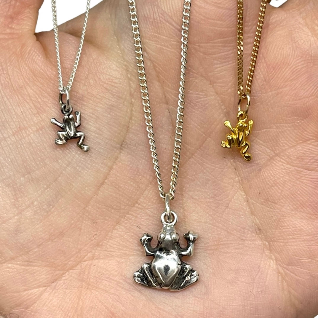 Silver enamel frog necklace | Enamel Jewellery | Celtic Gold