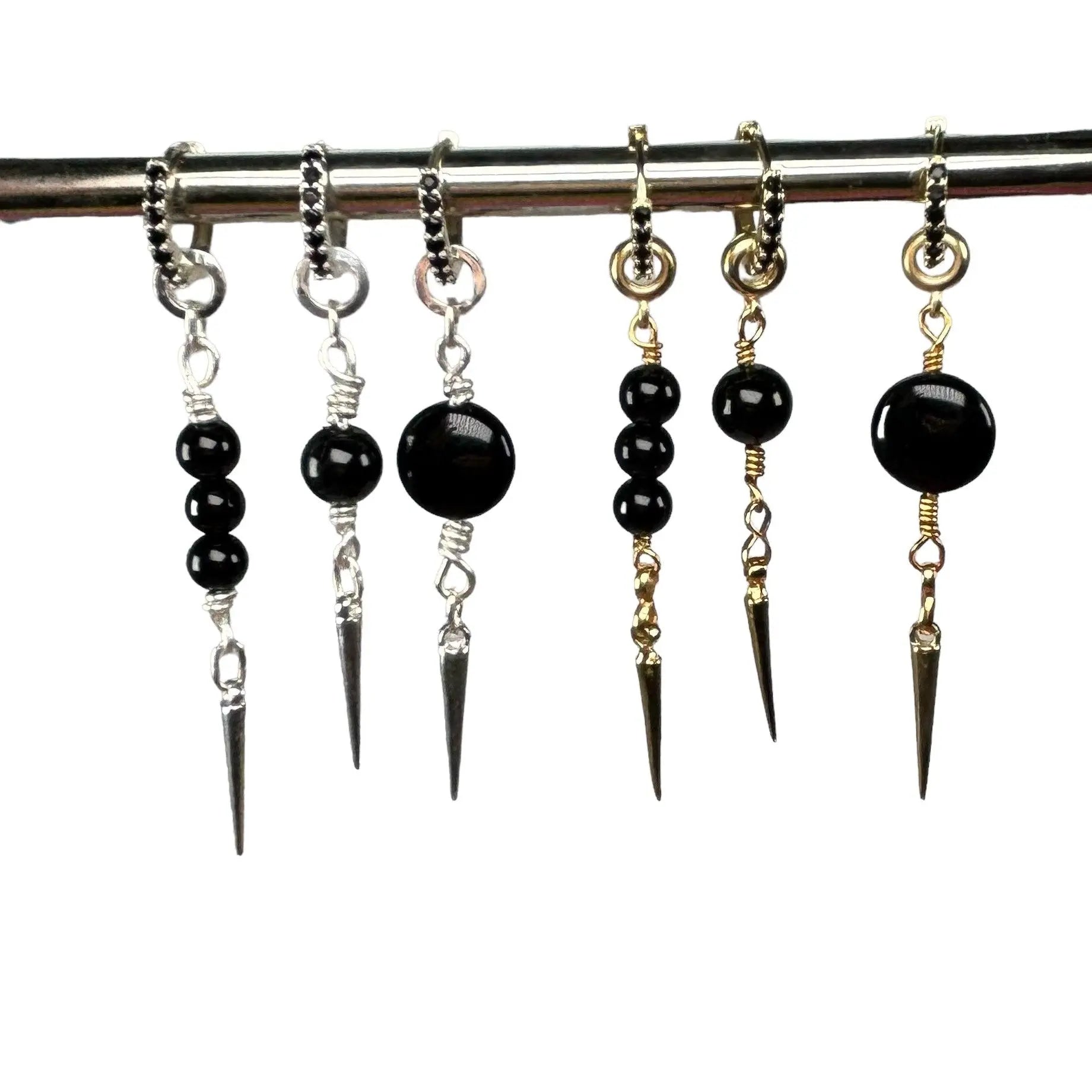 2.0 långa svarta pärlörhängen - L8Hasselblad