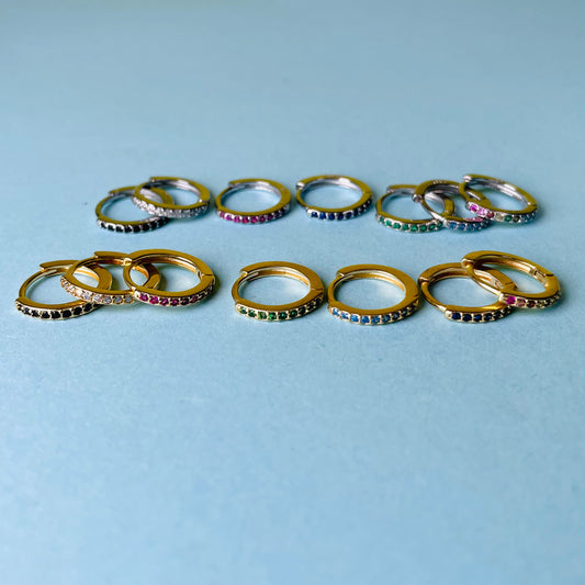 Earring - Small Rings with Zircons