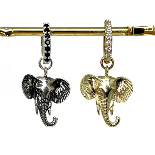 Hanging earring with elephant