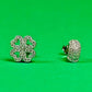 Stud earring with four-leaf clover &amp; zircons