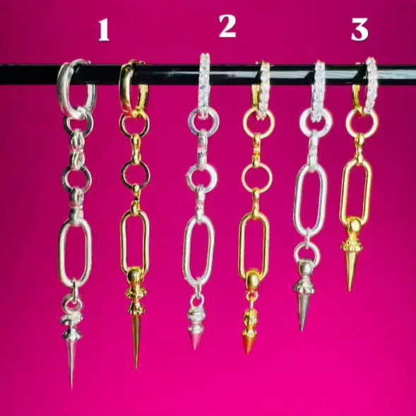 Långa örhängen med nitig nit L8Hasselblad