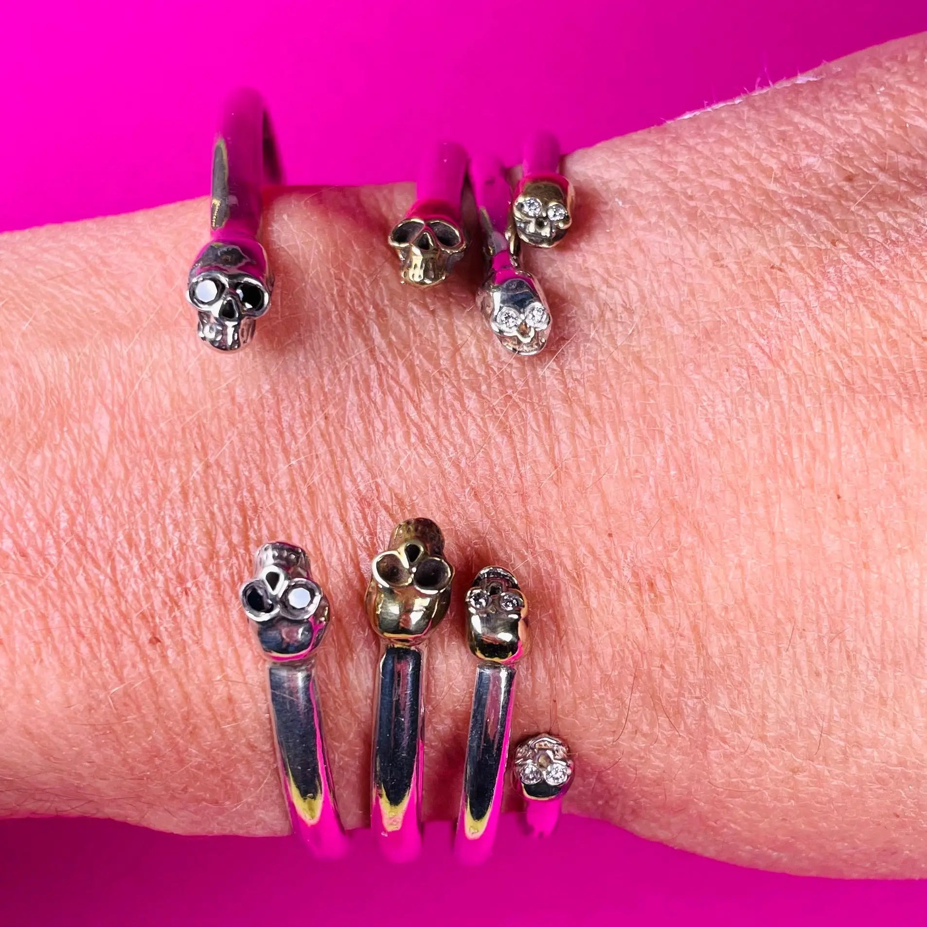 Armband - Mellan/Mini Dödskallar & Äkta Diamanter - L8Hasselblad