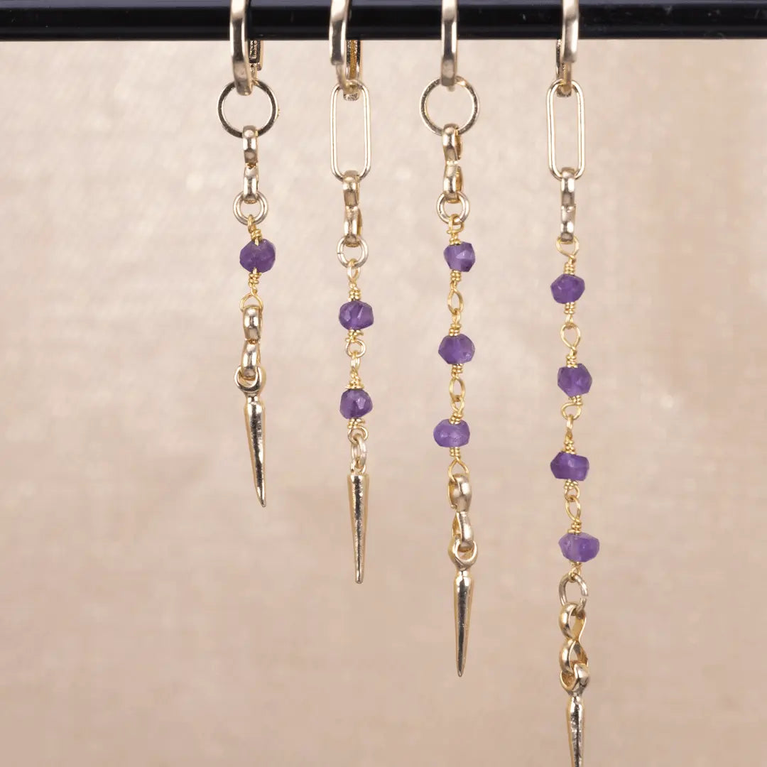 Beads & Spike Gulddoublé - stenörhängen - L8Hasselblad