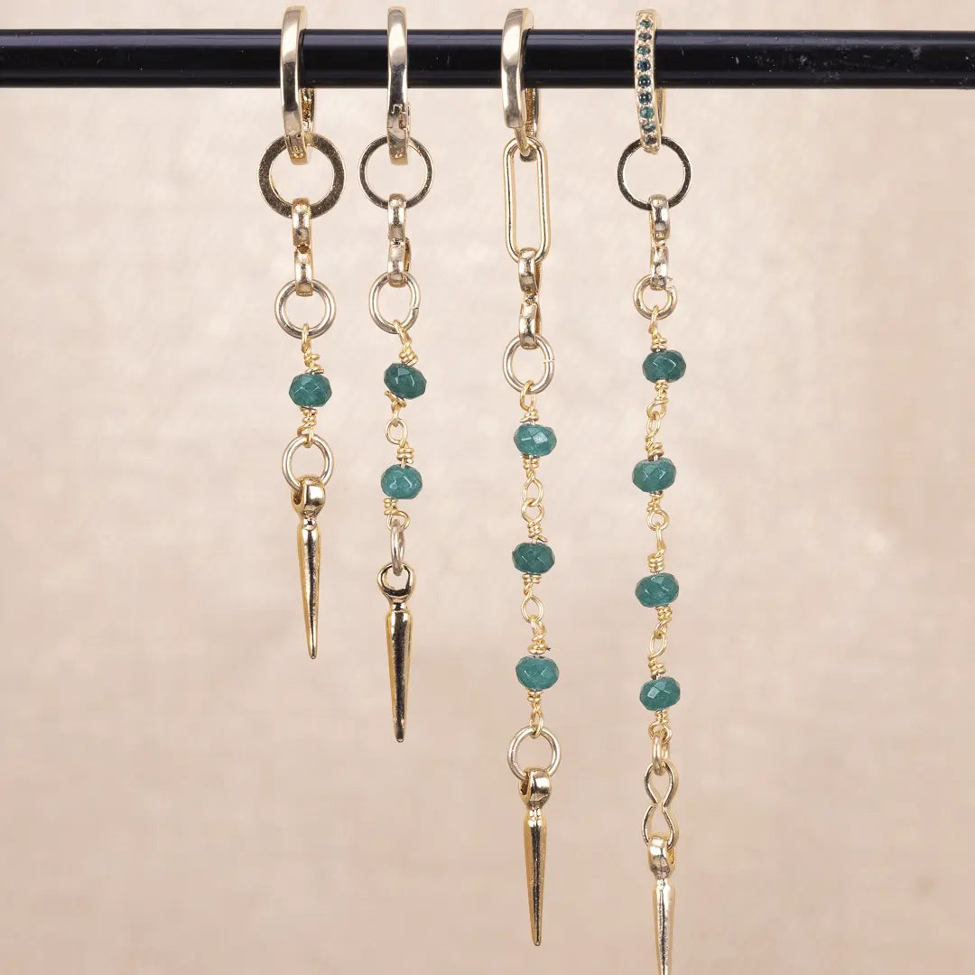 Beads & Spike Gulddoublé - stenörhängen - L8Hasselblad