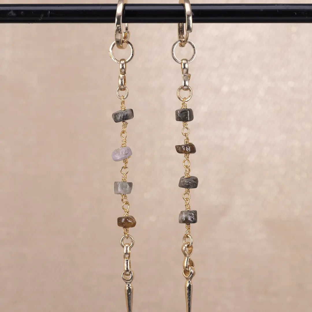 Beads & Spike Gulddoublé - stenörhängen - L8Hasselblad