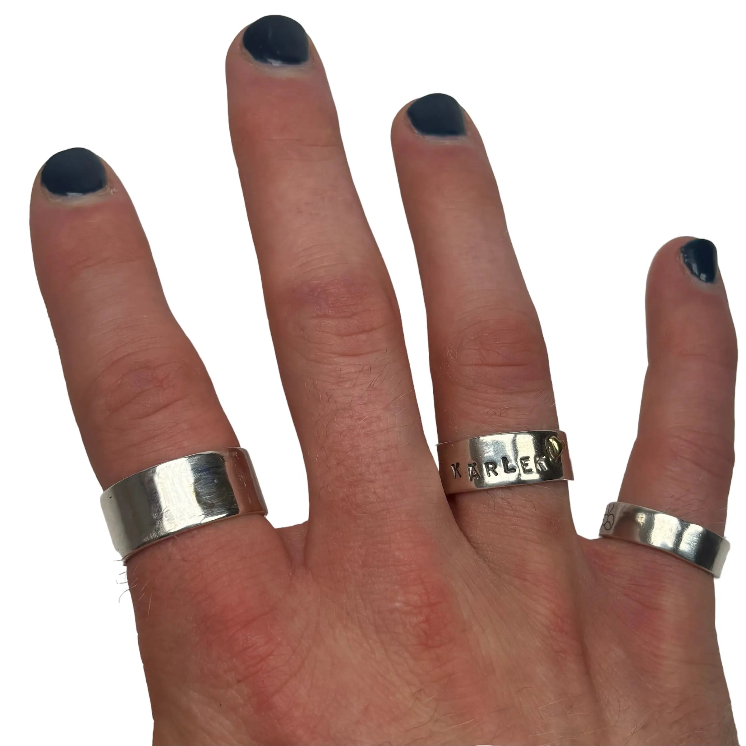 Bred silverring - stämplad - L8Hasselblad