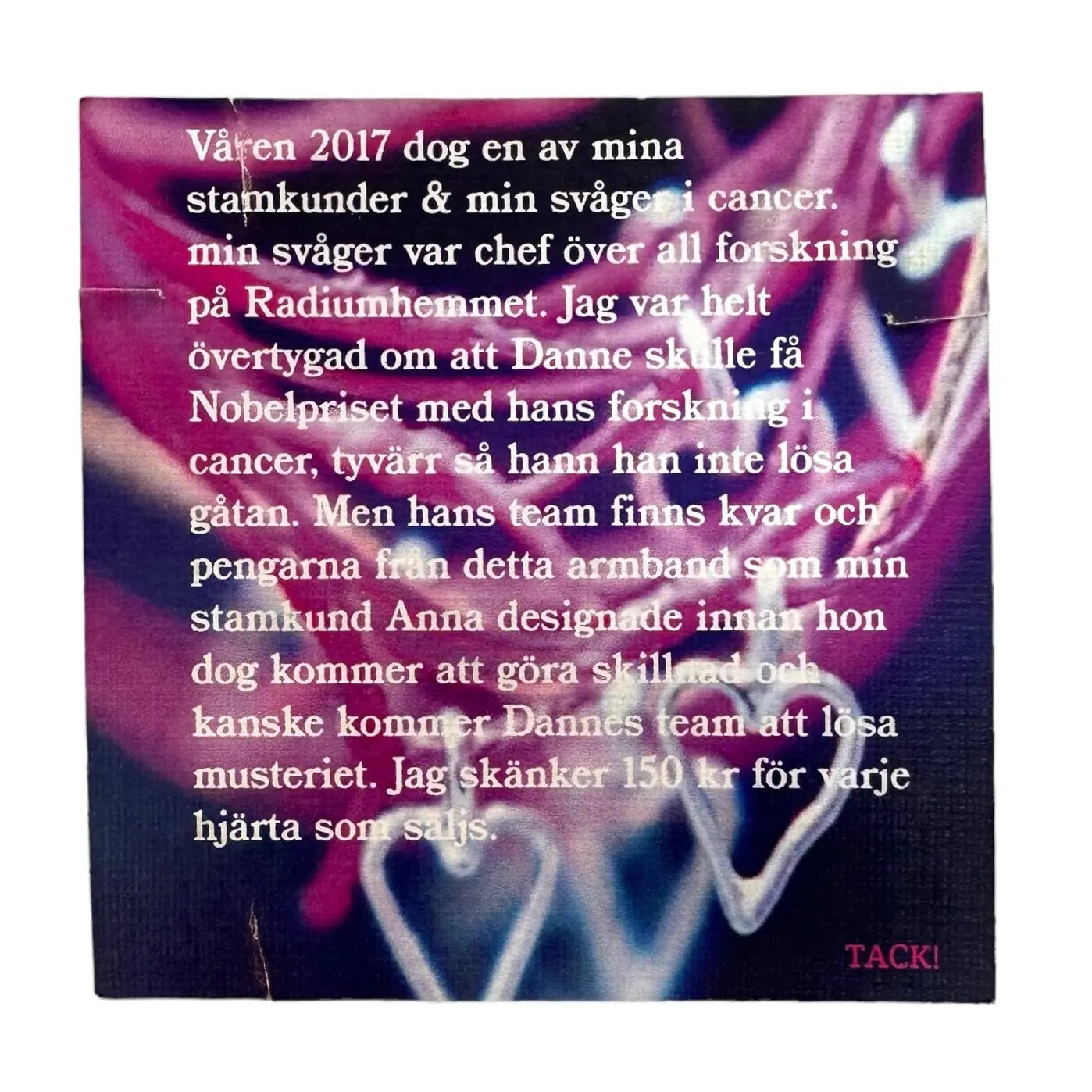 Cancerhjärta trådarmband - L8Hasselblad