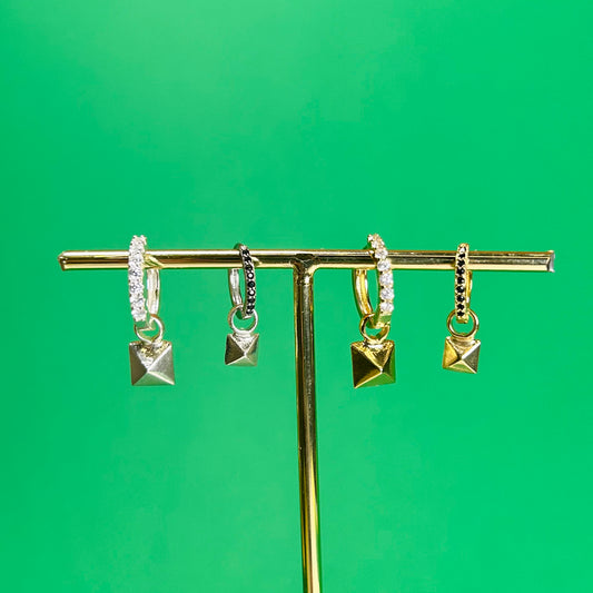 Dangling earring with premium rivet