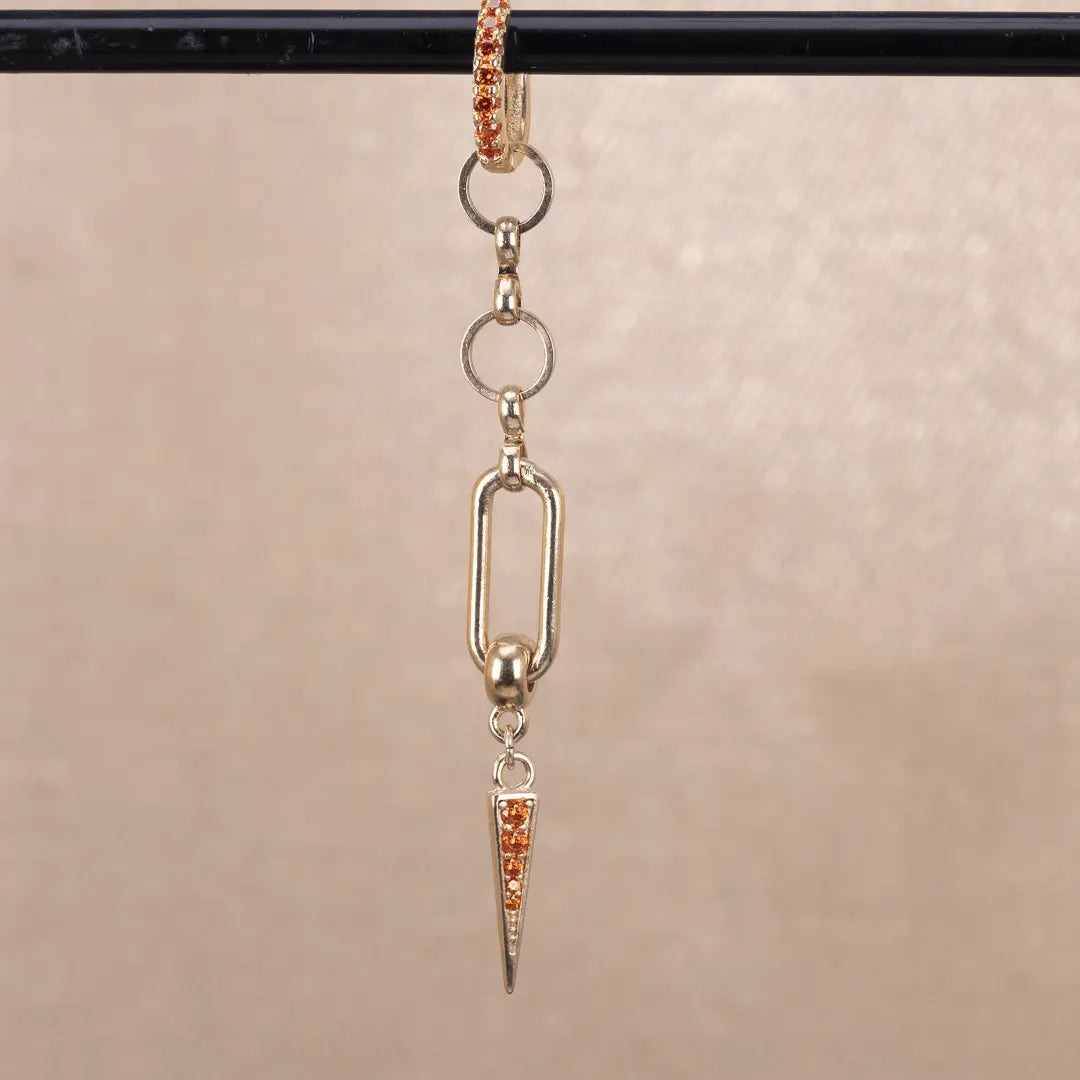 Ella - hängande örhänge med zirkontagg - gulddoublé - L8Hasselblad