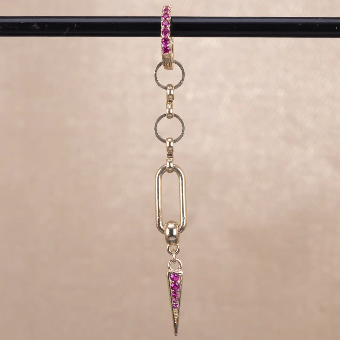 Ella - hängande örhänge med zirkontagg - gulddoublé - L8Hasselblad