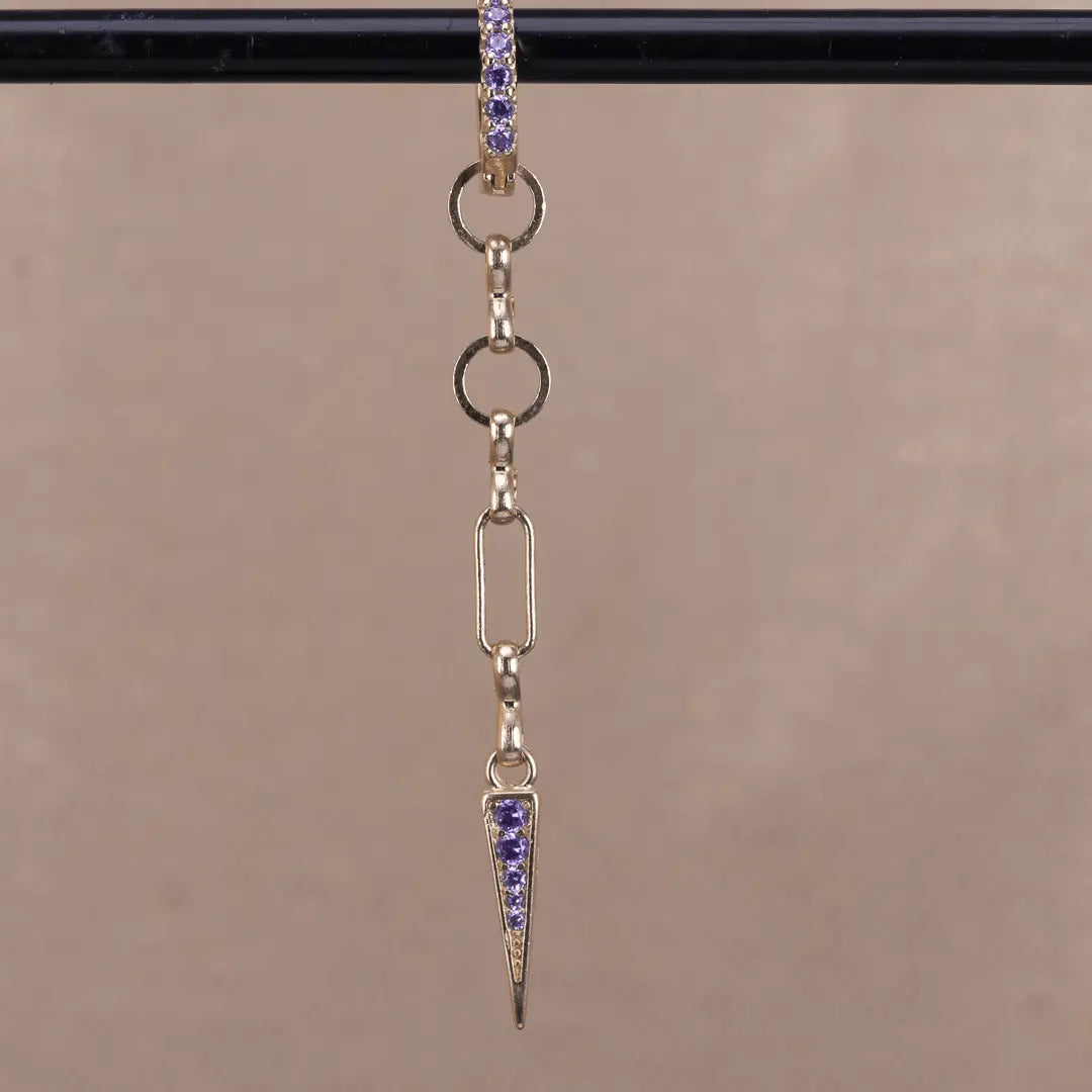 Ella - hängande örhänge med zirkontagg - gulddoublé - L8Hasselblad