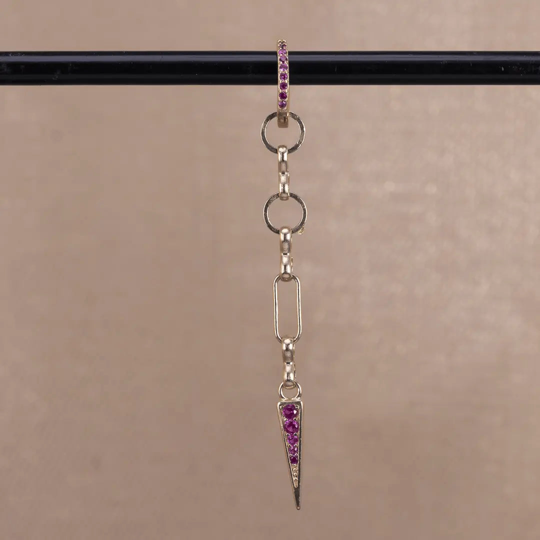 Ella - hängande örhänge med zirkontagg - gulddoublé - L8Hasselblad