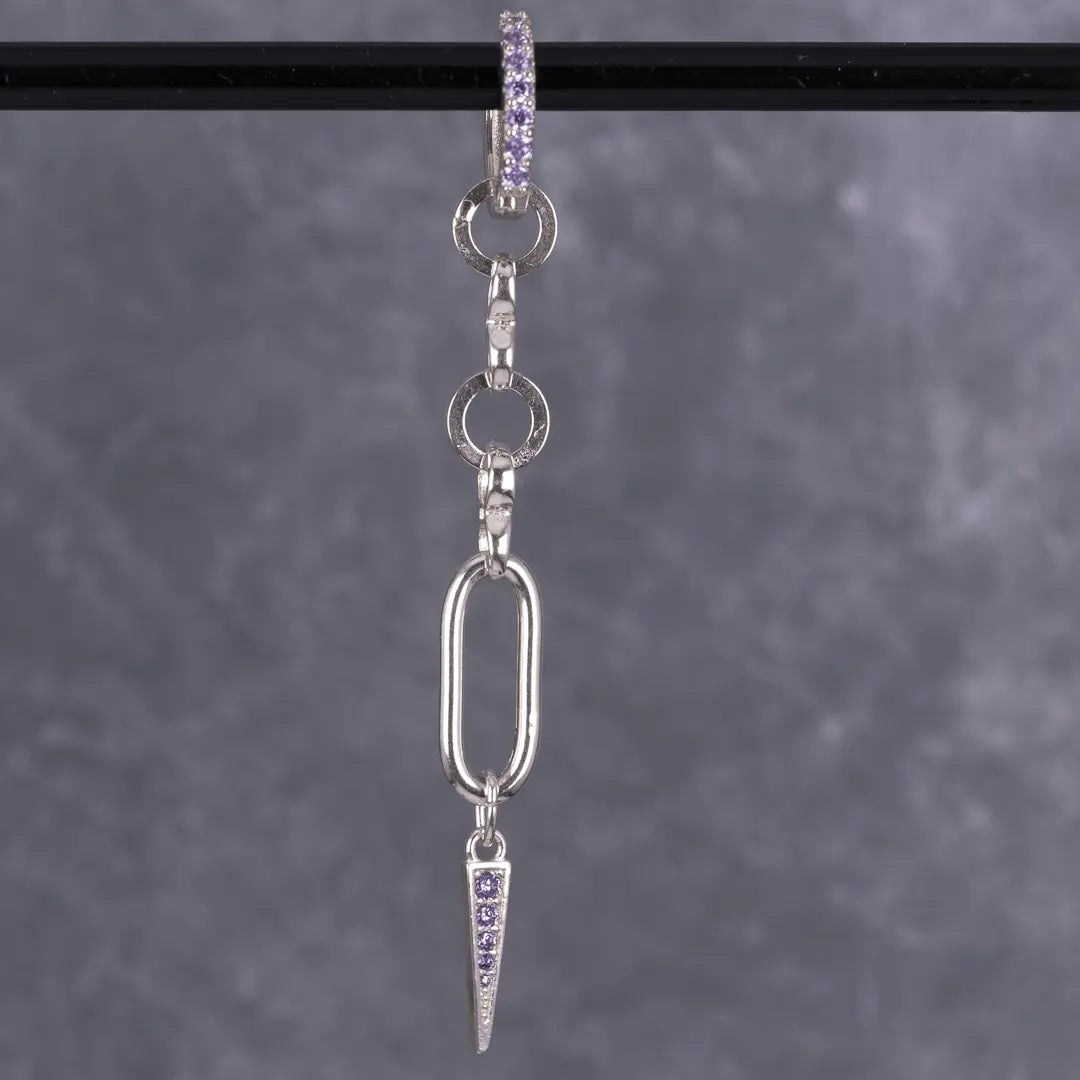 Ella - hängande örhänge med zirkontagg - silver - L8Hasselblad