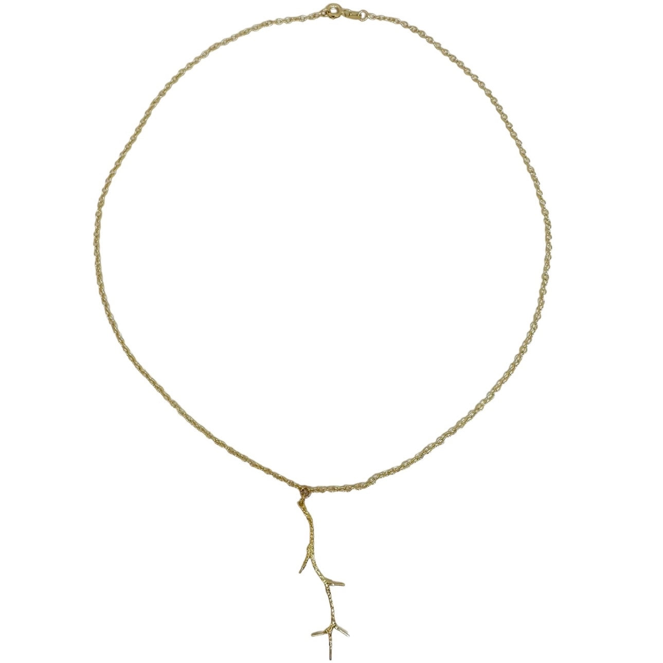 Mounted necklace with branch