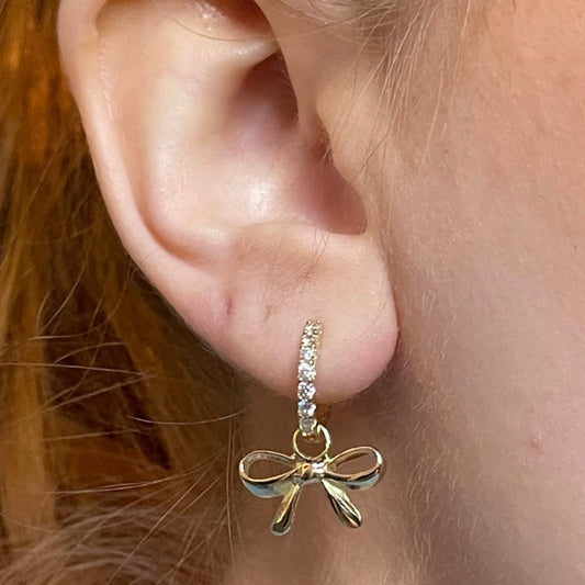 Bow hanging earring