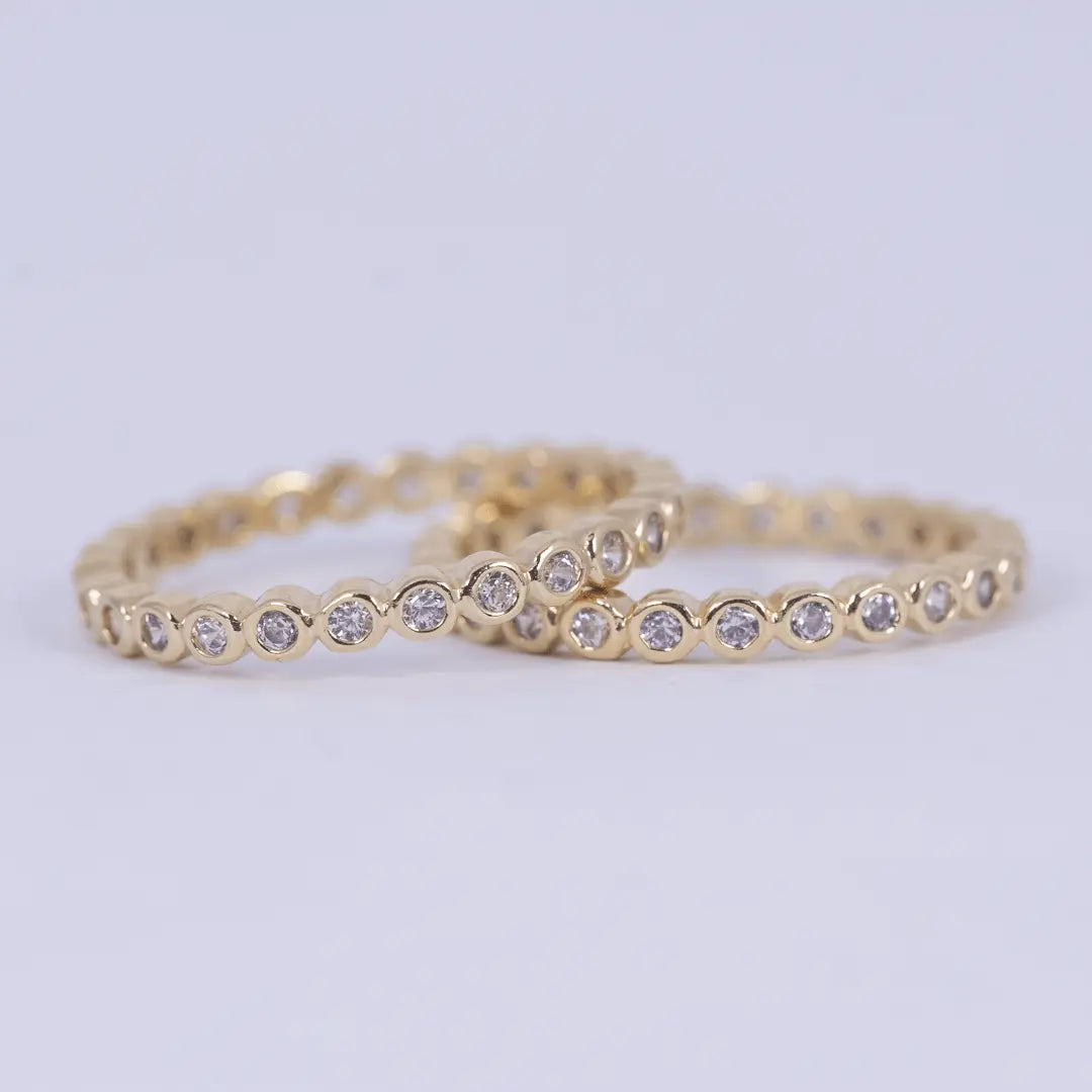 Färgglada alliansringar gulddoublé - L8Hasselblad