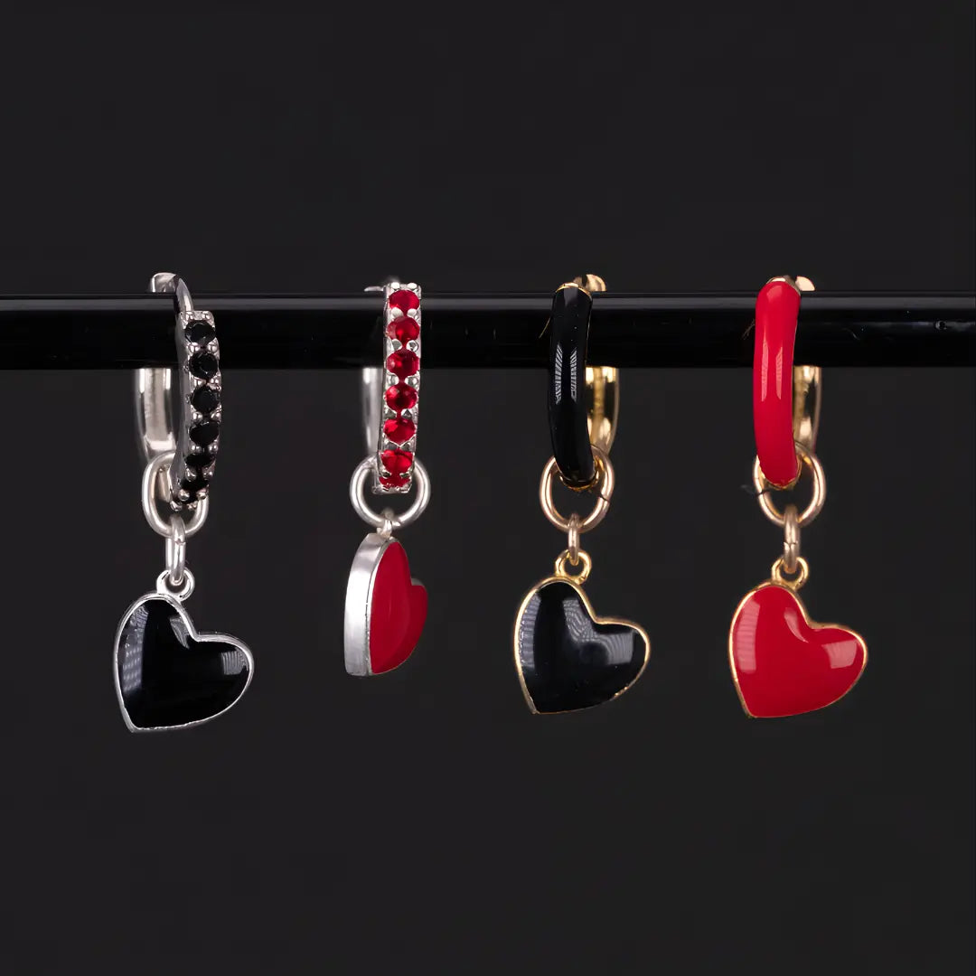 Flaming Hearts Örhängen (Köp 1, vi skickar hem 2) L8Hasselblad