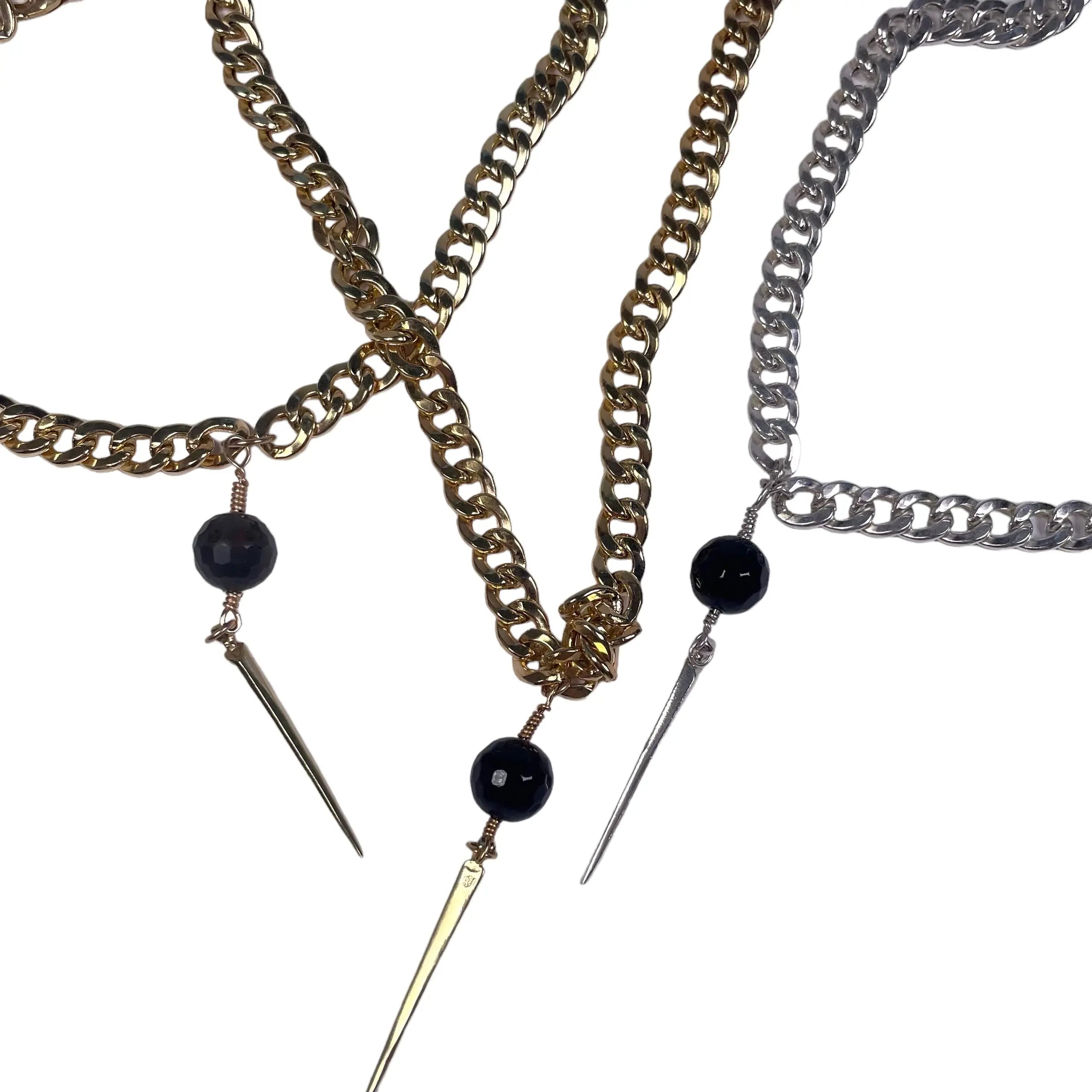 Halsband - Chunky med Sten & Lång Nit - L8Hasselblad