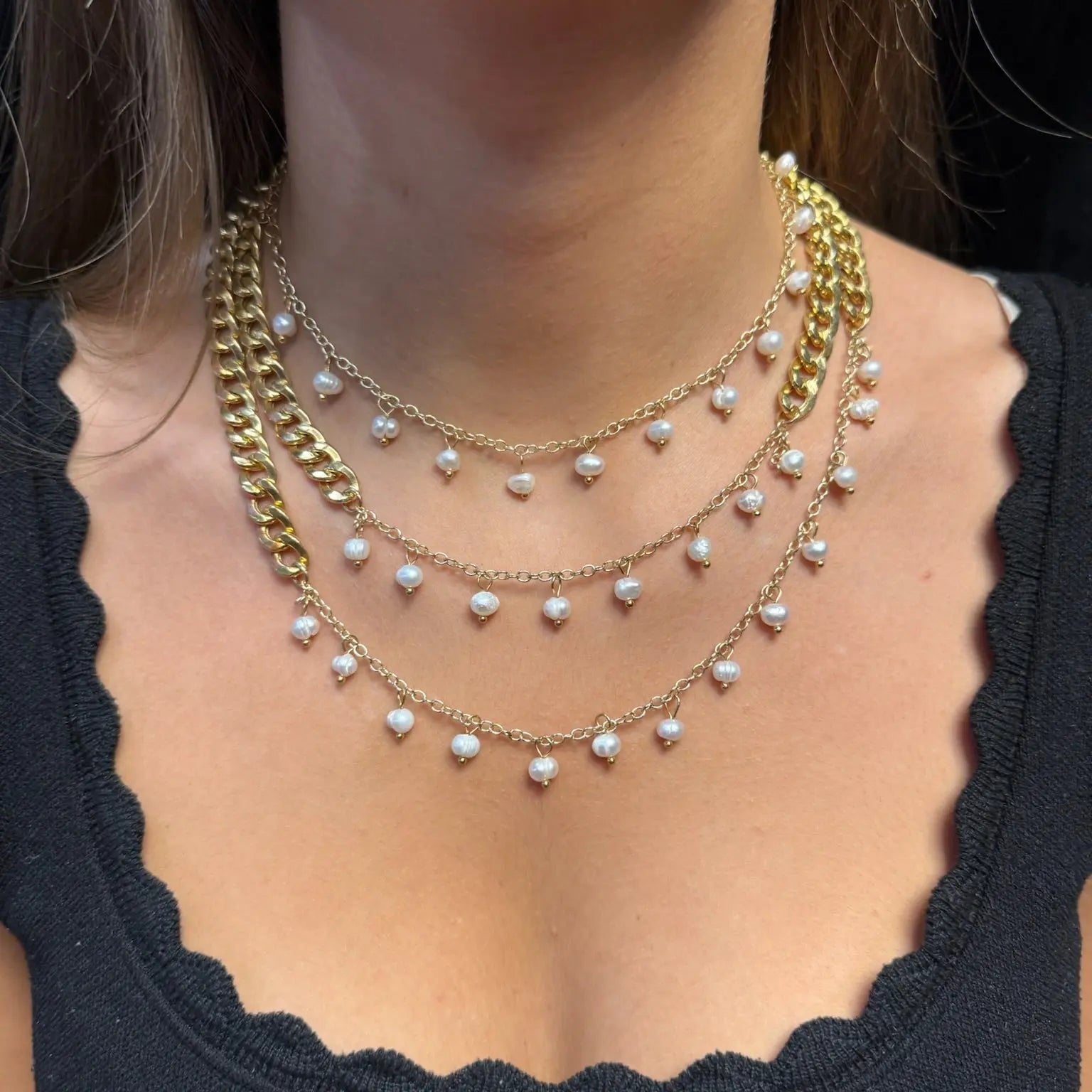 Halsband - Chunky mini pearls L8Hasselblad