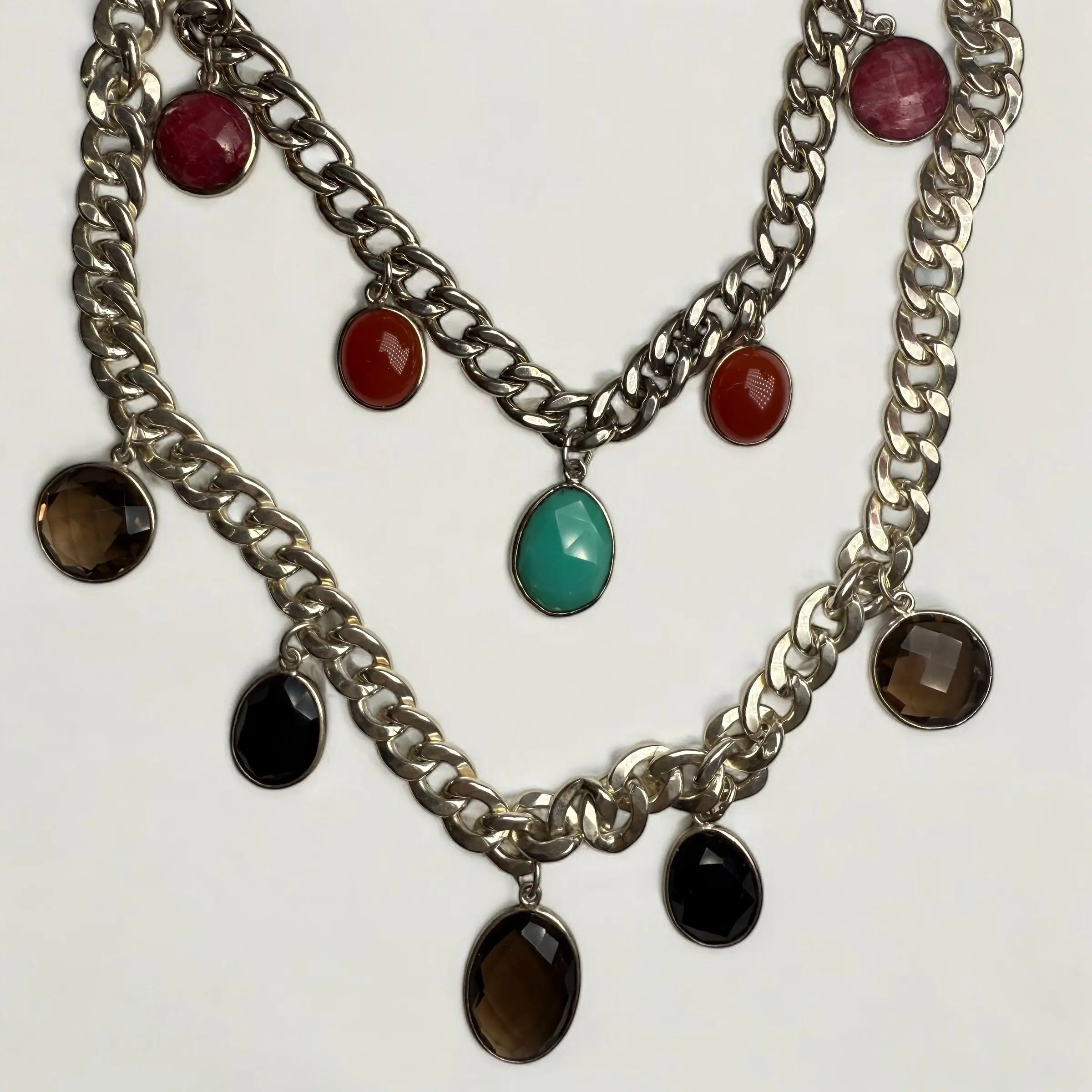 Halsband - Grov Kedja med Stenar - L8Hasselblad