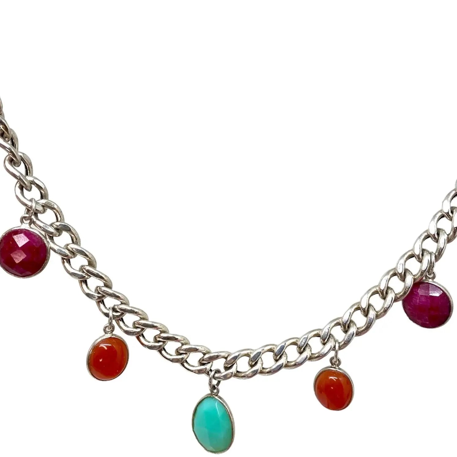 Halsband - Grov Kedja med Stenar - L8Hasselblad