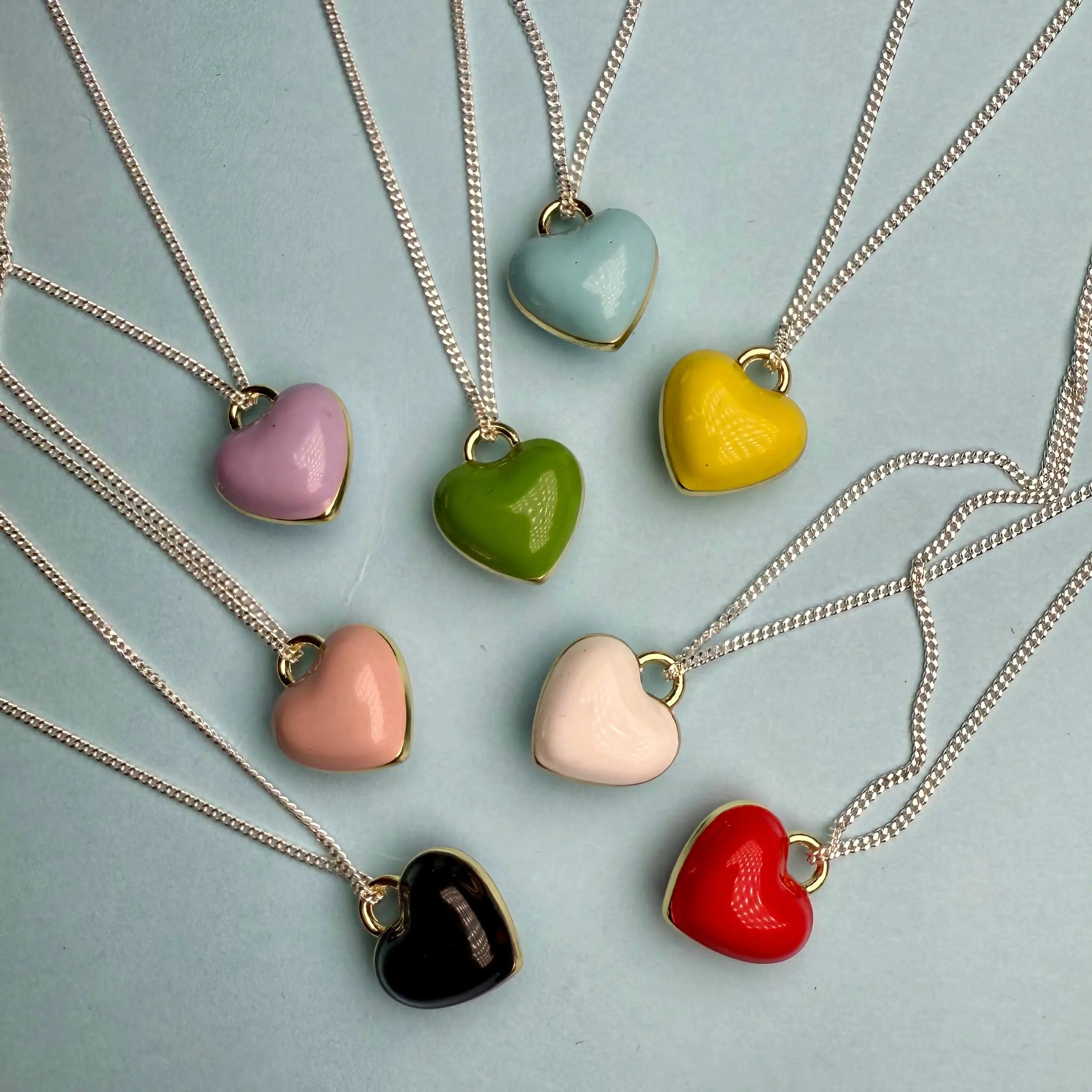 Halsband - Rainbow heart silver - L8Hasselblad