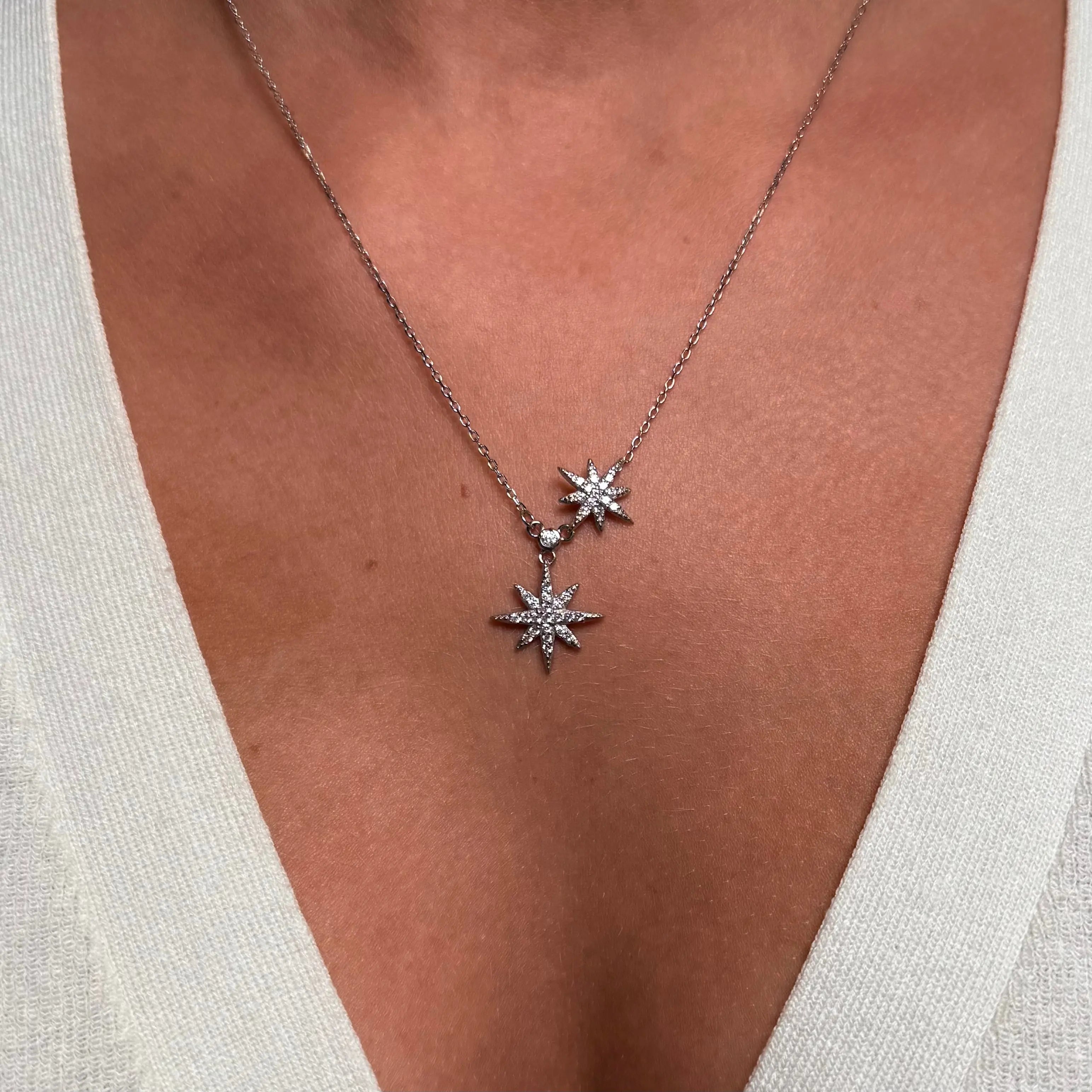 Halsband - Stjärna med zirkoner - L8Hasselblad