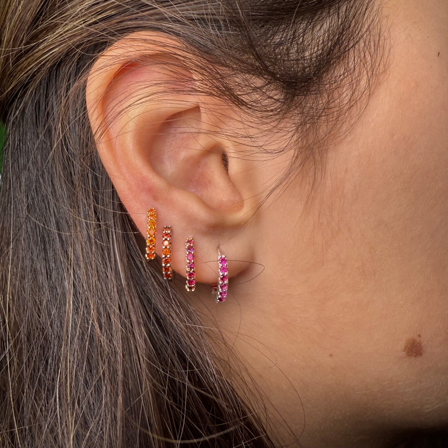 Earring - Medium Rings with Zircons