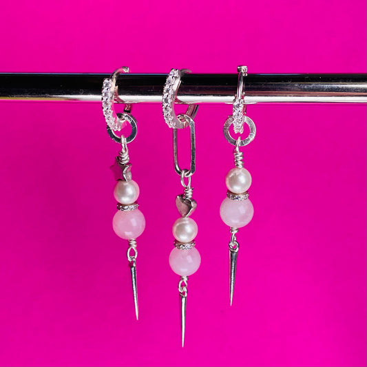Earrings - Pearls With Stars &amp; Hearts