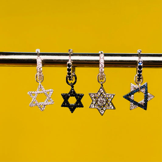 Earring - Stars of David With Zircons