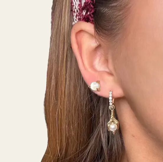 Örhängen - 2.0 kort klo gulddoublé L8Hasselblad