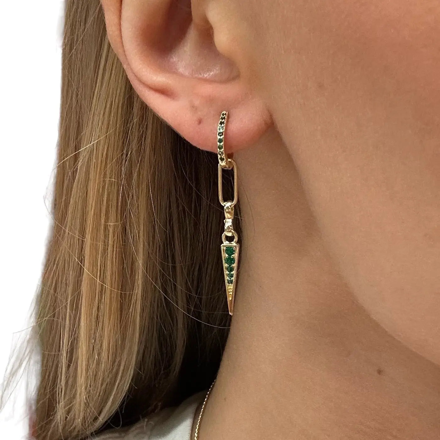 Längre zirkoner och tagg - Örhängen - L8Hasselblad