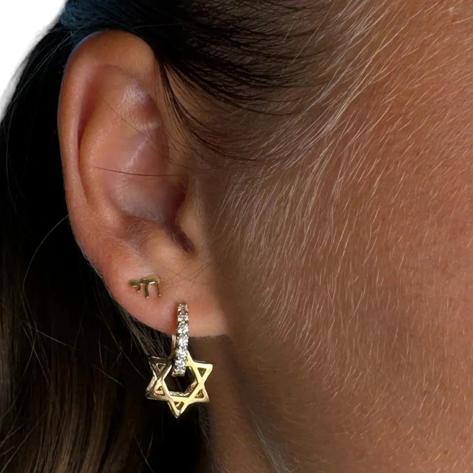 Örhänge - 3D davidsstjärna - L8Hasselblad