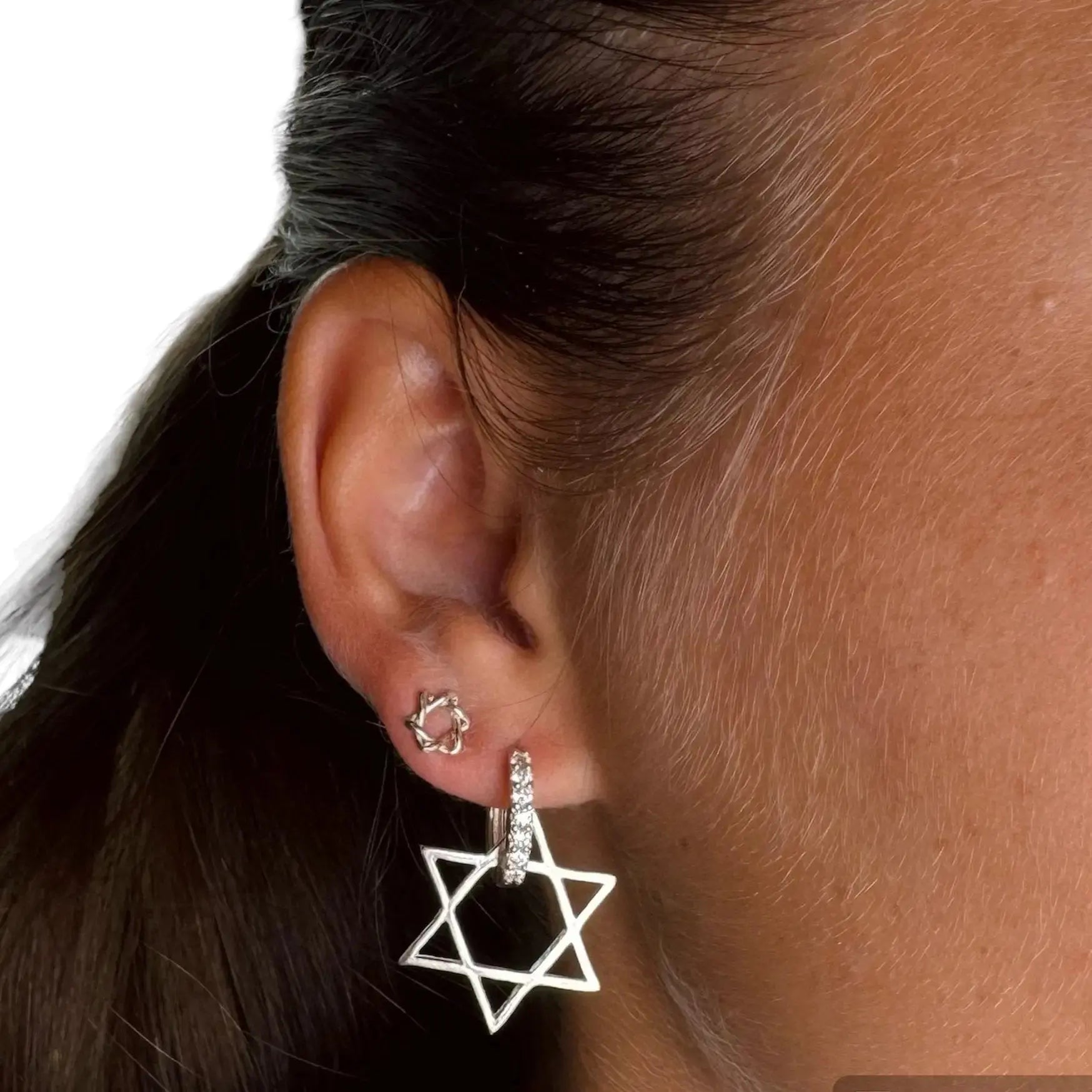 Örhänge - Davidsstjärna utan ögla - L8Hasselblad