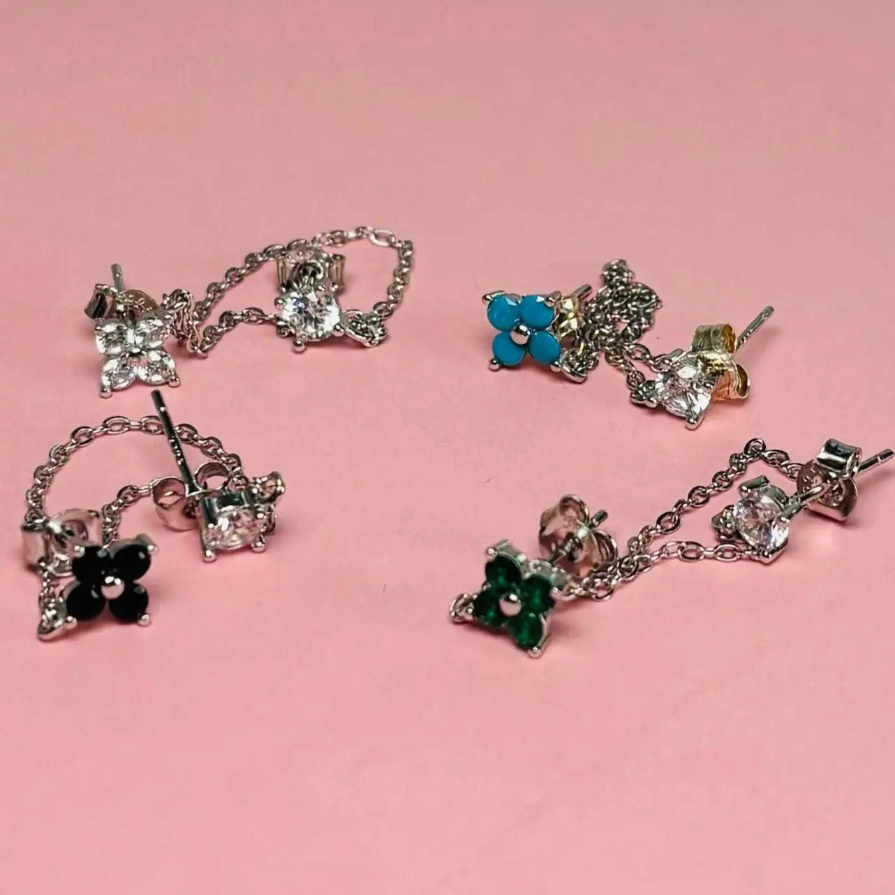 Örhänge - Glamour Diamond Flower - L8Hasselblad