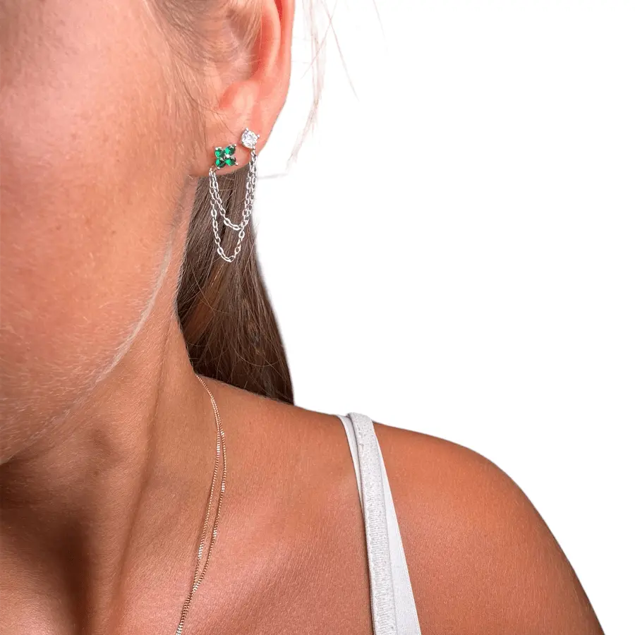 Örhänge - Glamour Diamond Flower - L8Hasselblad