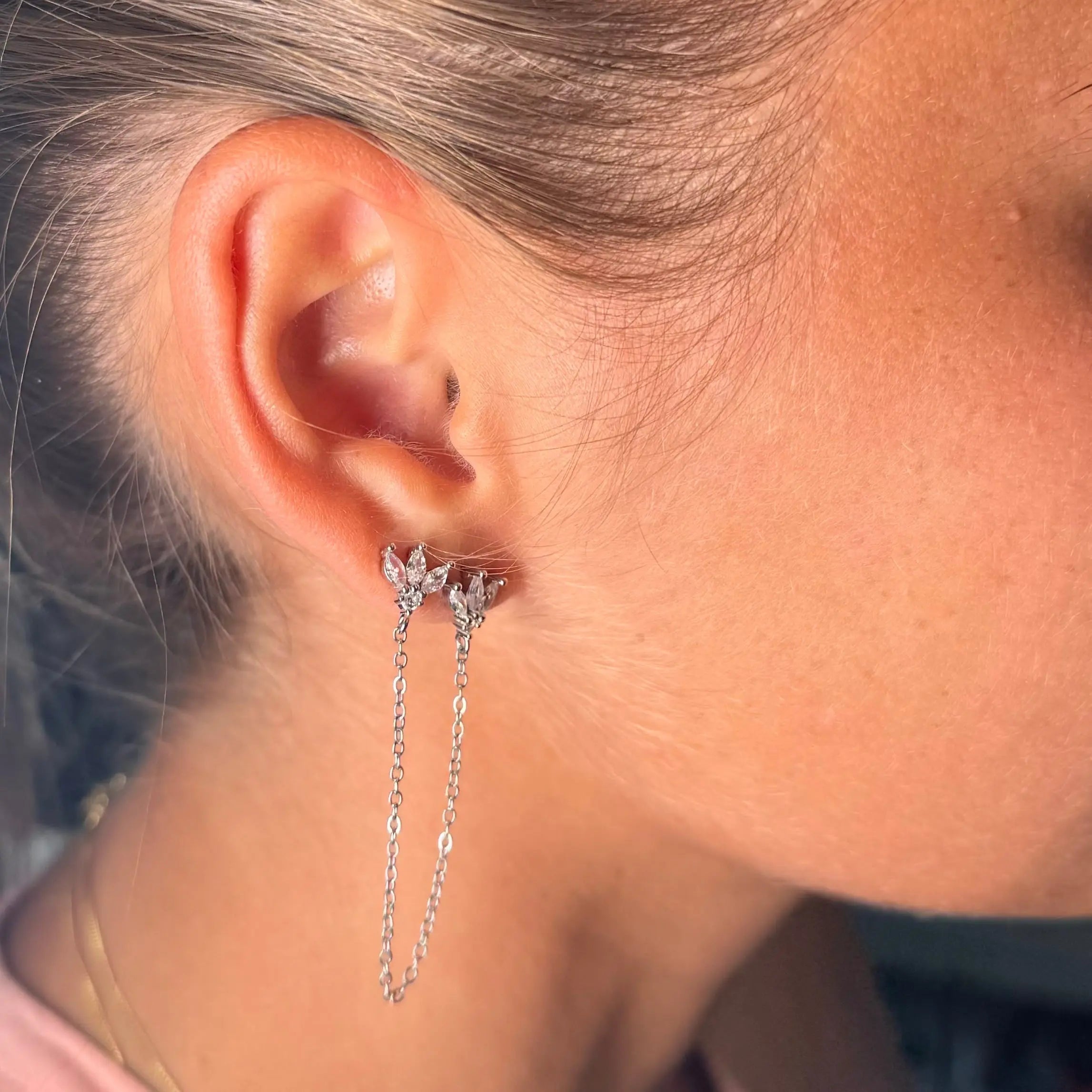 Örhänge - Glamour Dubbel blomma - L8Hasselblad