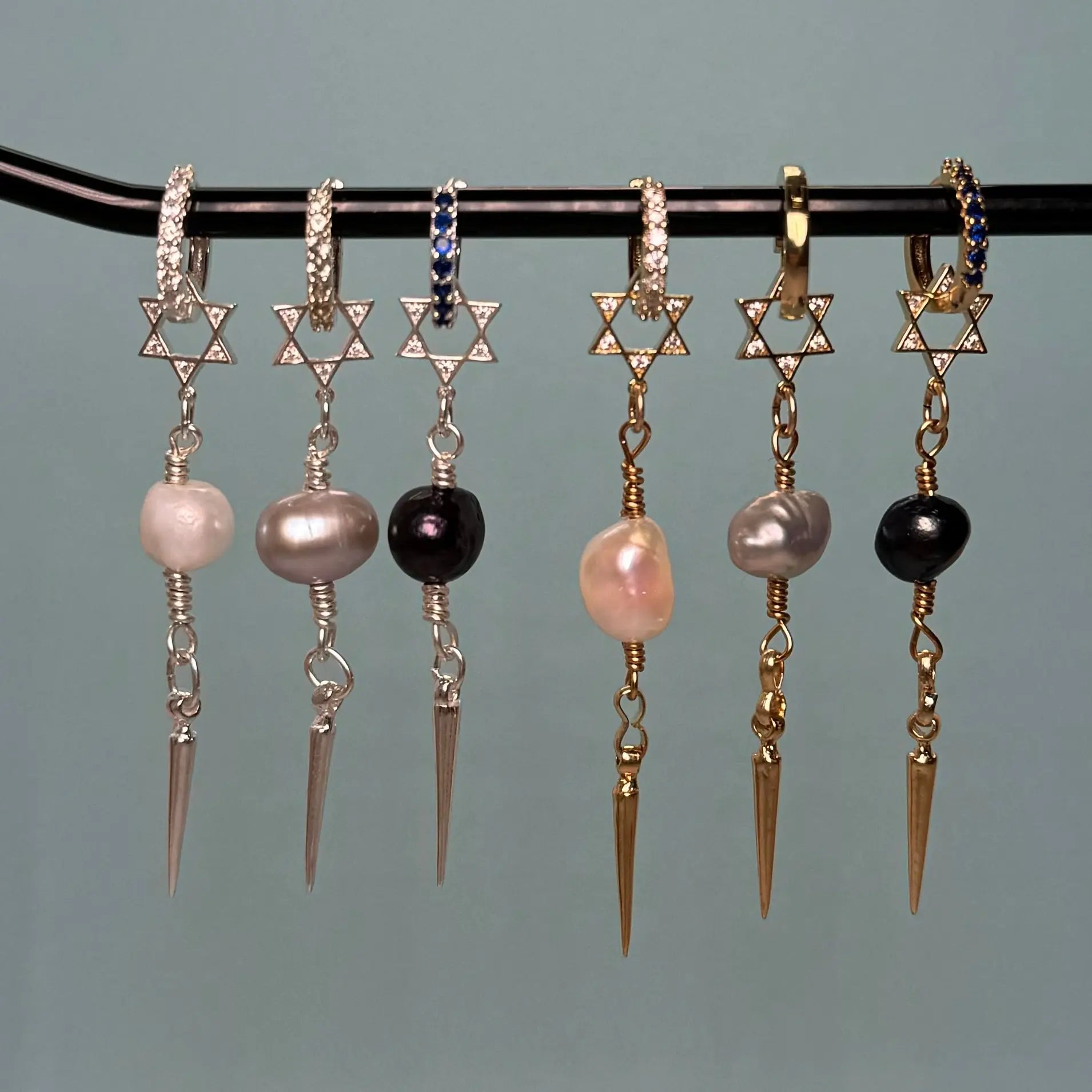 Örhänge - Glittrig davidsstjärna - L8Hasselblad