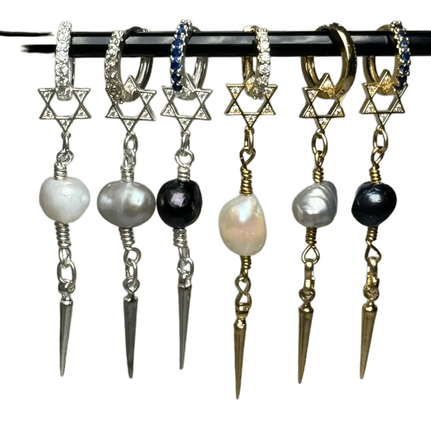 Örhänge - Glittrig davidsstjärna - L8Hasselblad