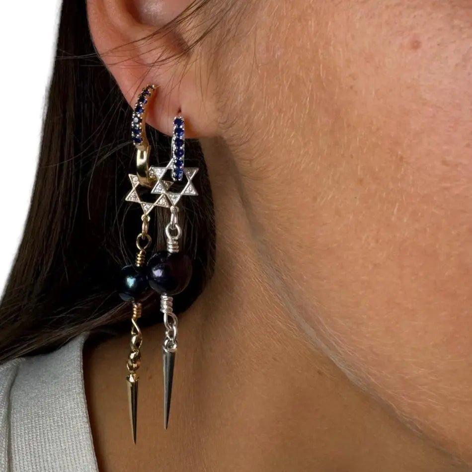 Örhänge - Glittrig davidsstjärna - L8Hasselblad