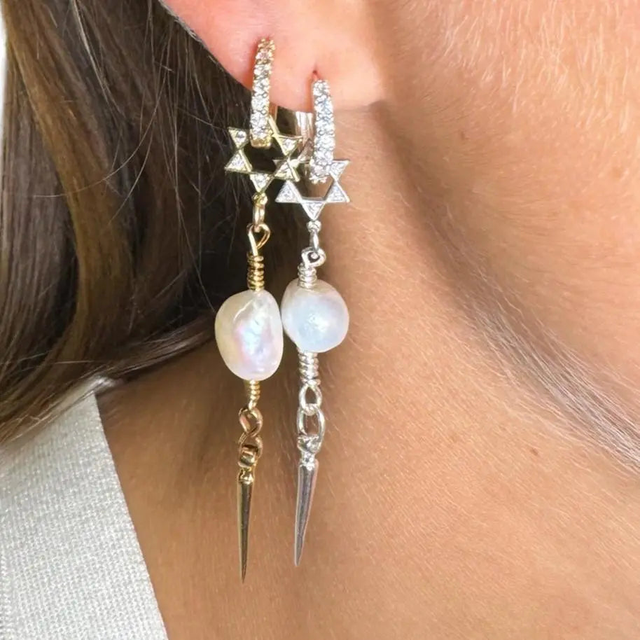 Örhänge - Glittrig davidsstjärna - L8Hasselblad