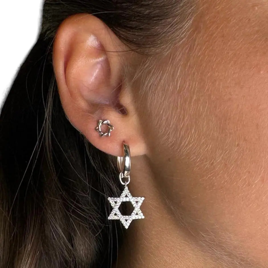 Örhänge - Chai eller Davidsstjärna med zirkoner - L8Hasselblad
