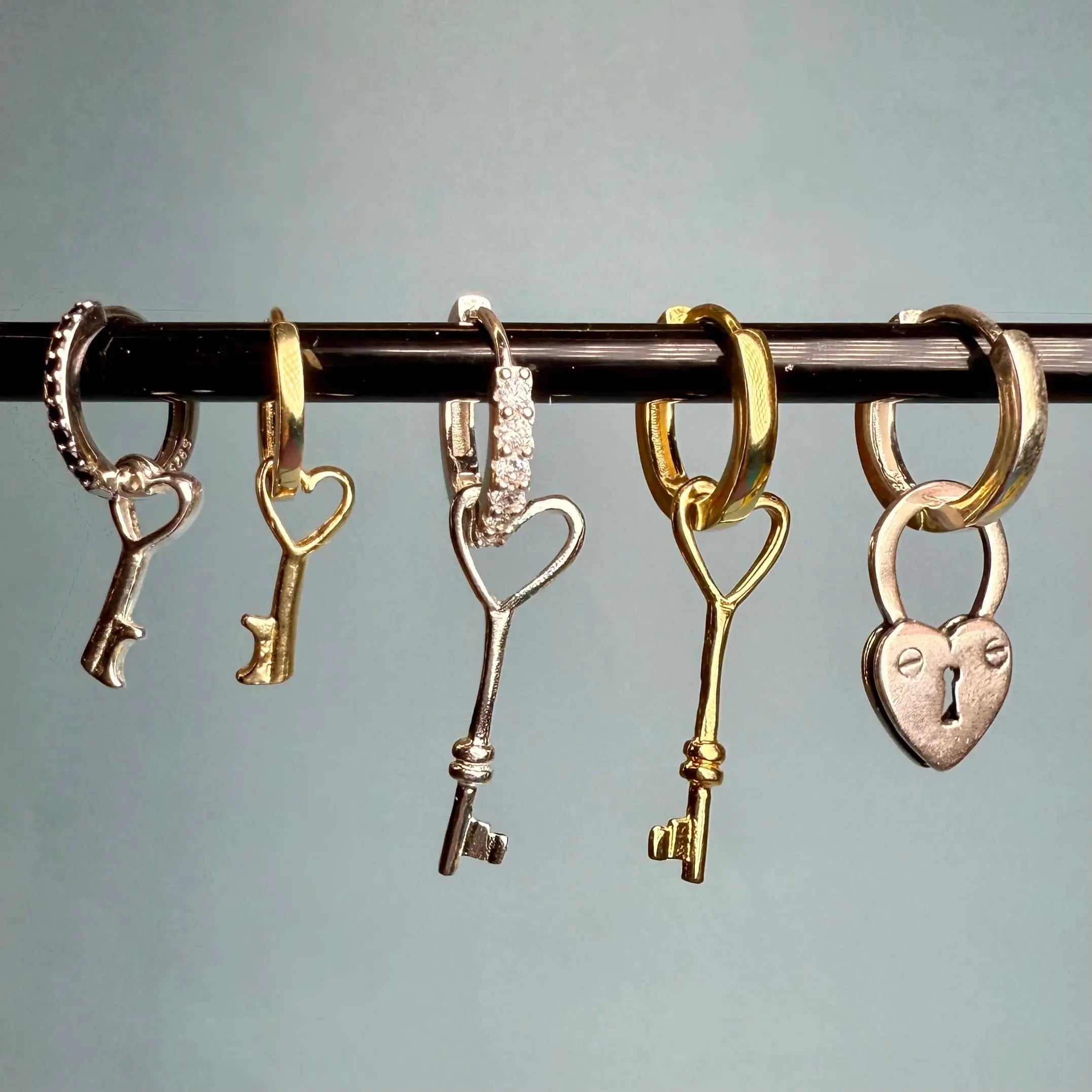 Örhänge - Kärleksnyckel och kärlekslås - L8Hasselblad