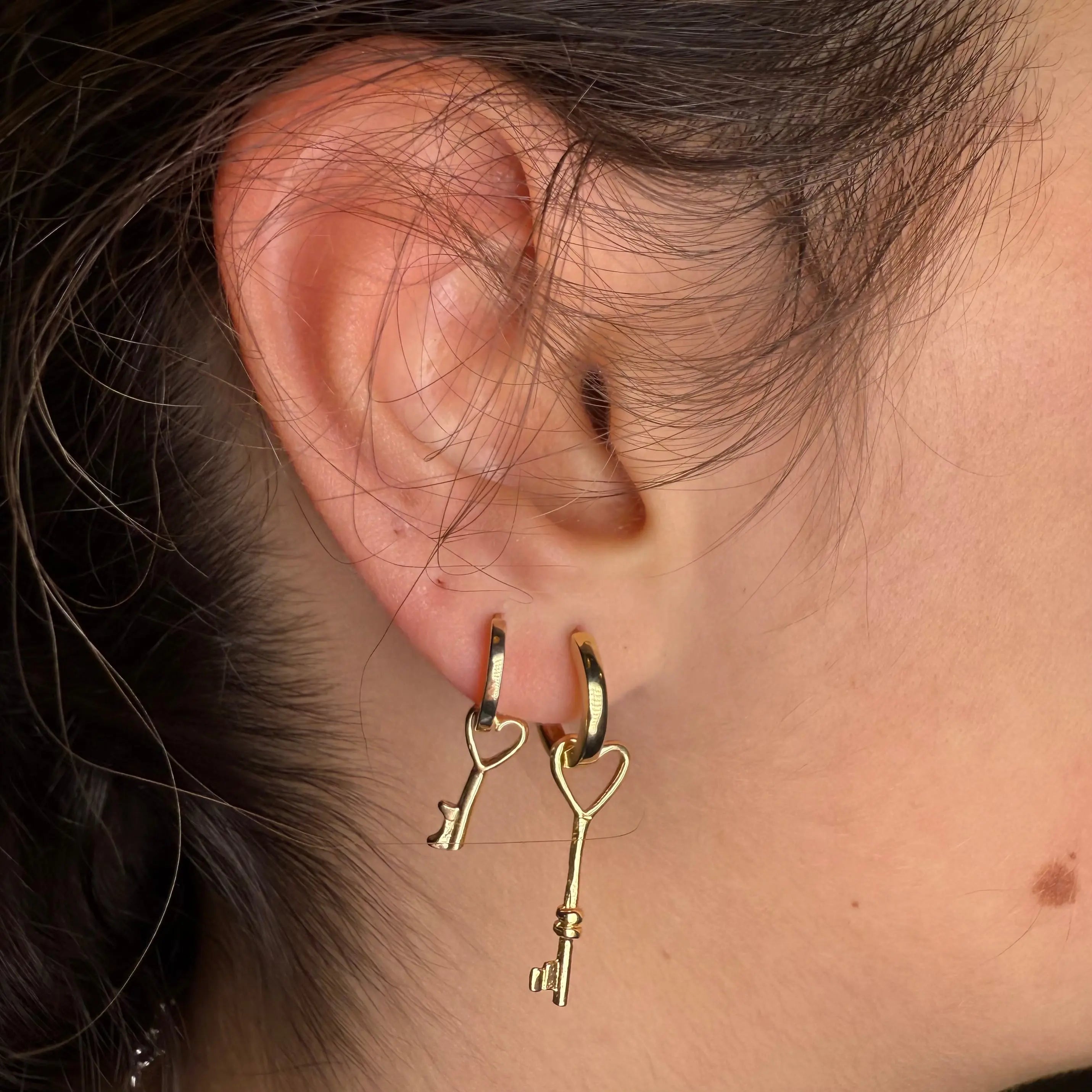 Örhänge - Kärleksnyckel och kärlekslås - L8Hasselblad